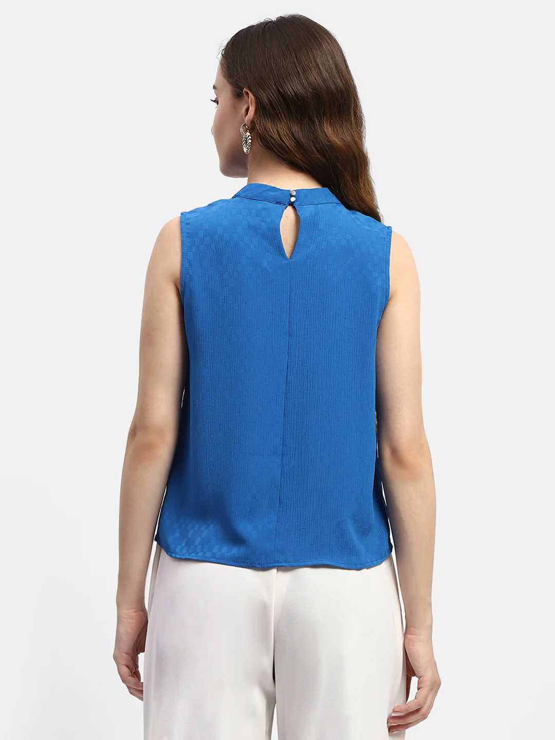 Madame Cowl Neck Royal Blue Top - Image 6