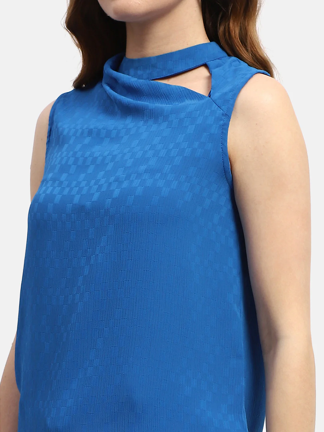 Madame Cowl Neck Royal Blue Top - Image 7