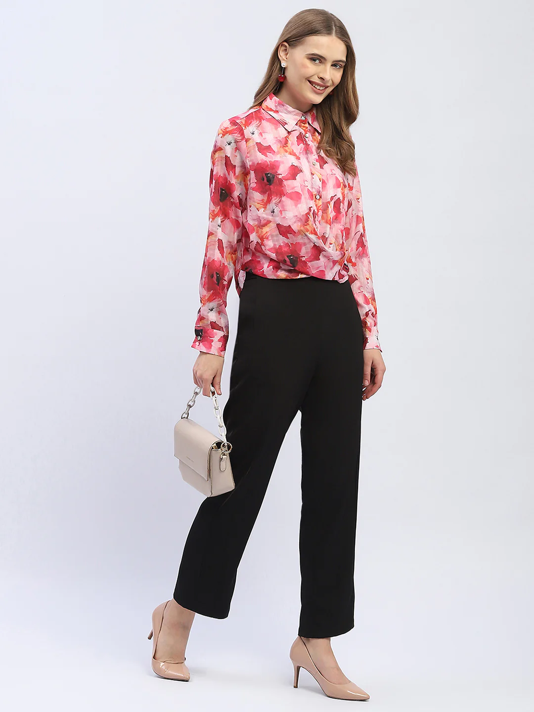 Madame Abstract Print Hot Pink Regular Top - Image 2