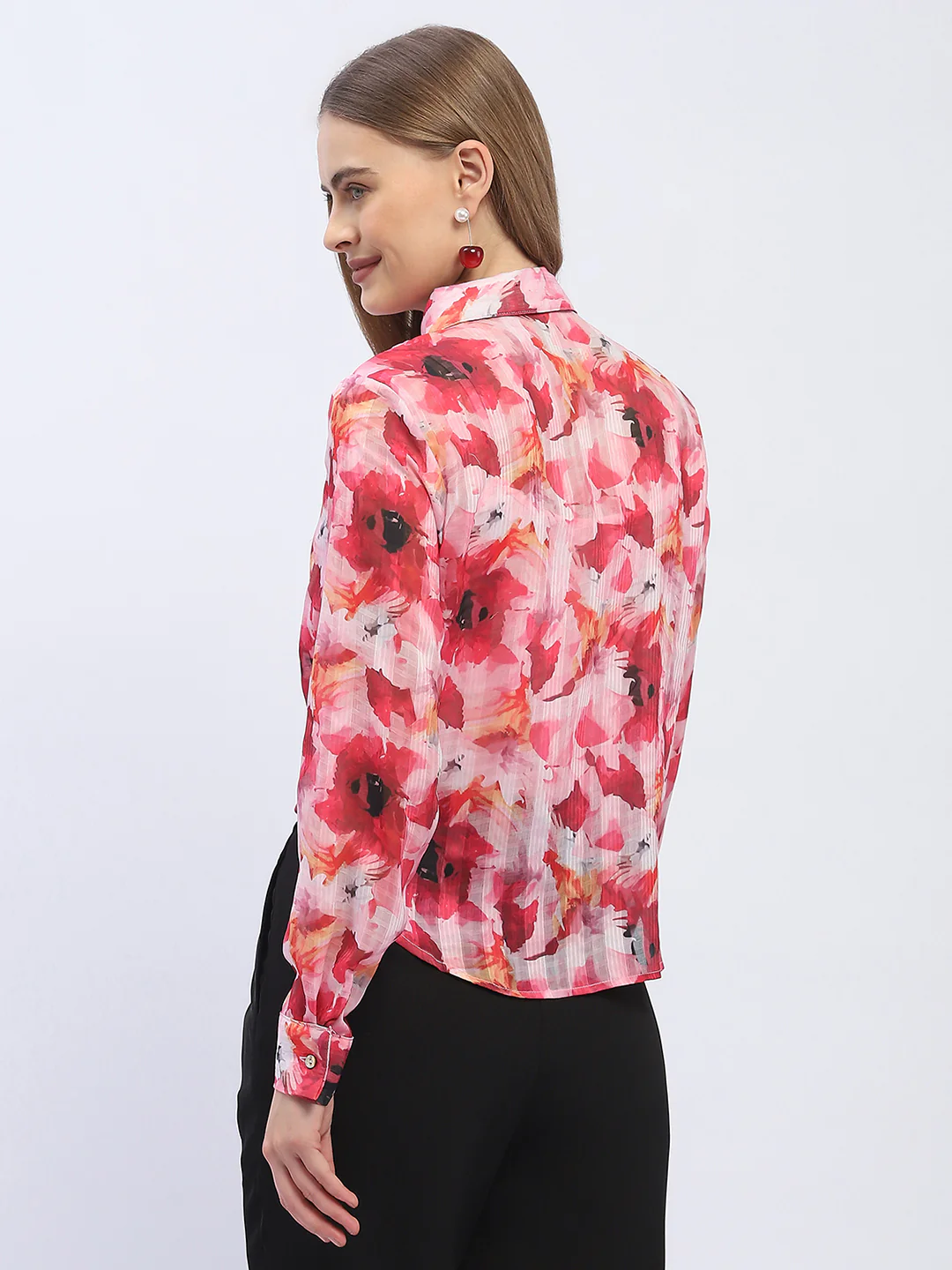 Madame Abstract Print Hot Pink Regular Top - Image 5