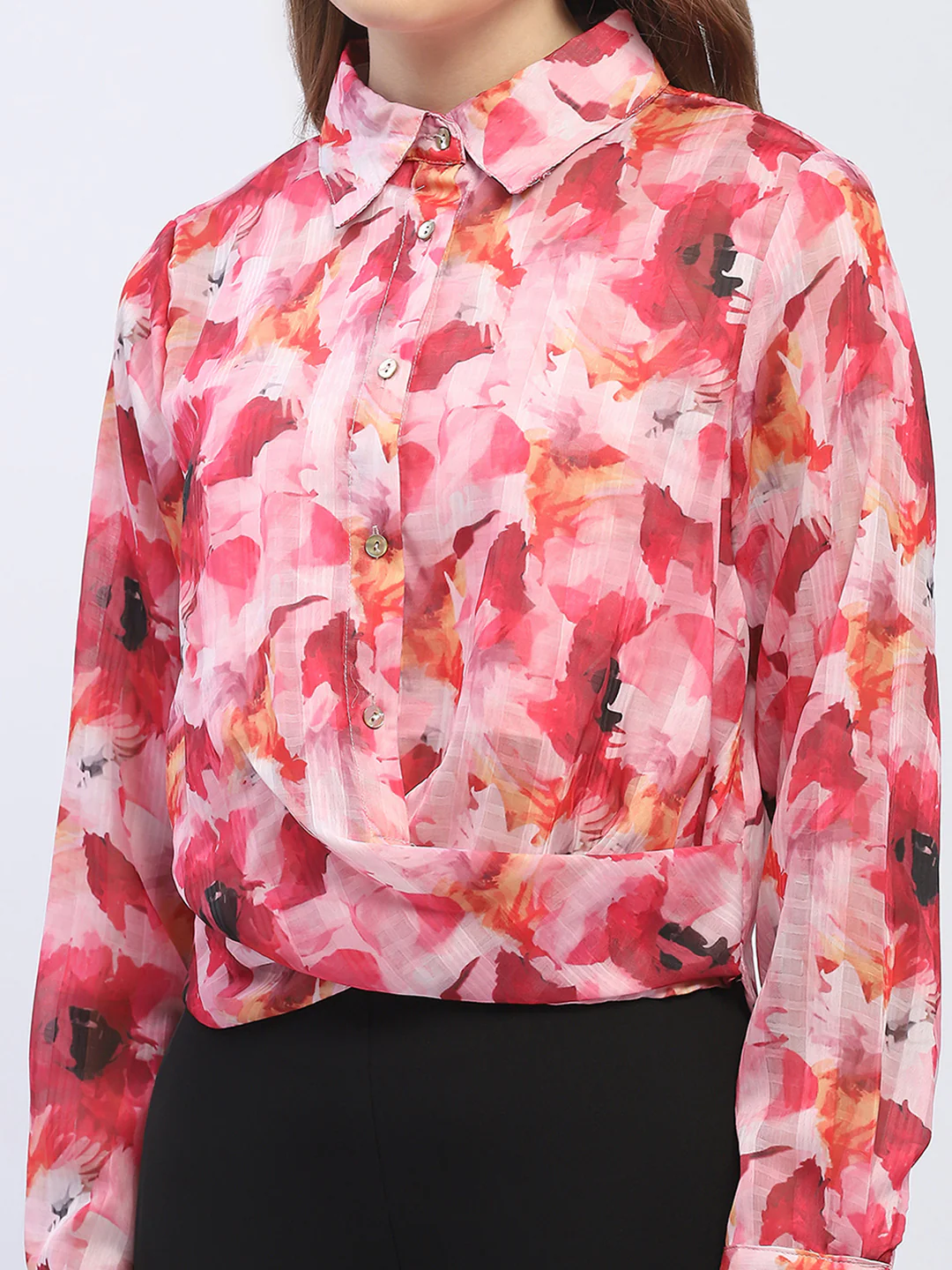 Madame Abstract Print Hot Pink Regular Top - Image 6