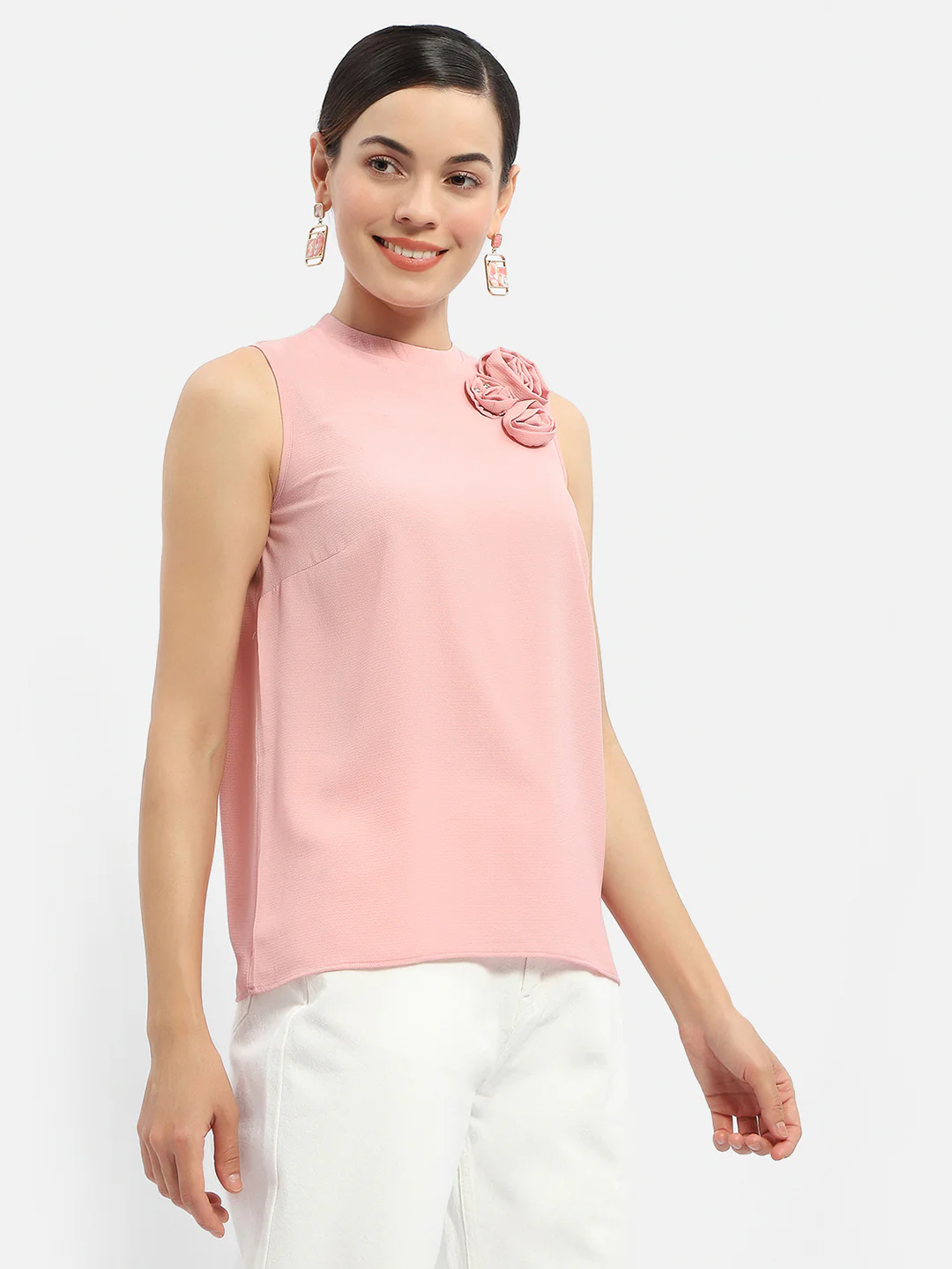 Madame Applique Adorned Pink Shimmer Top - Image 3