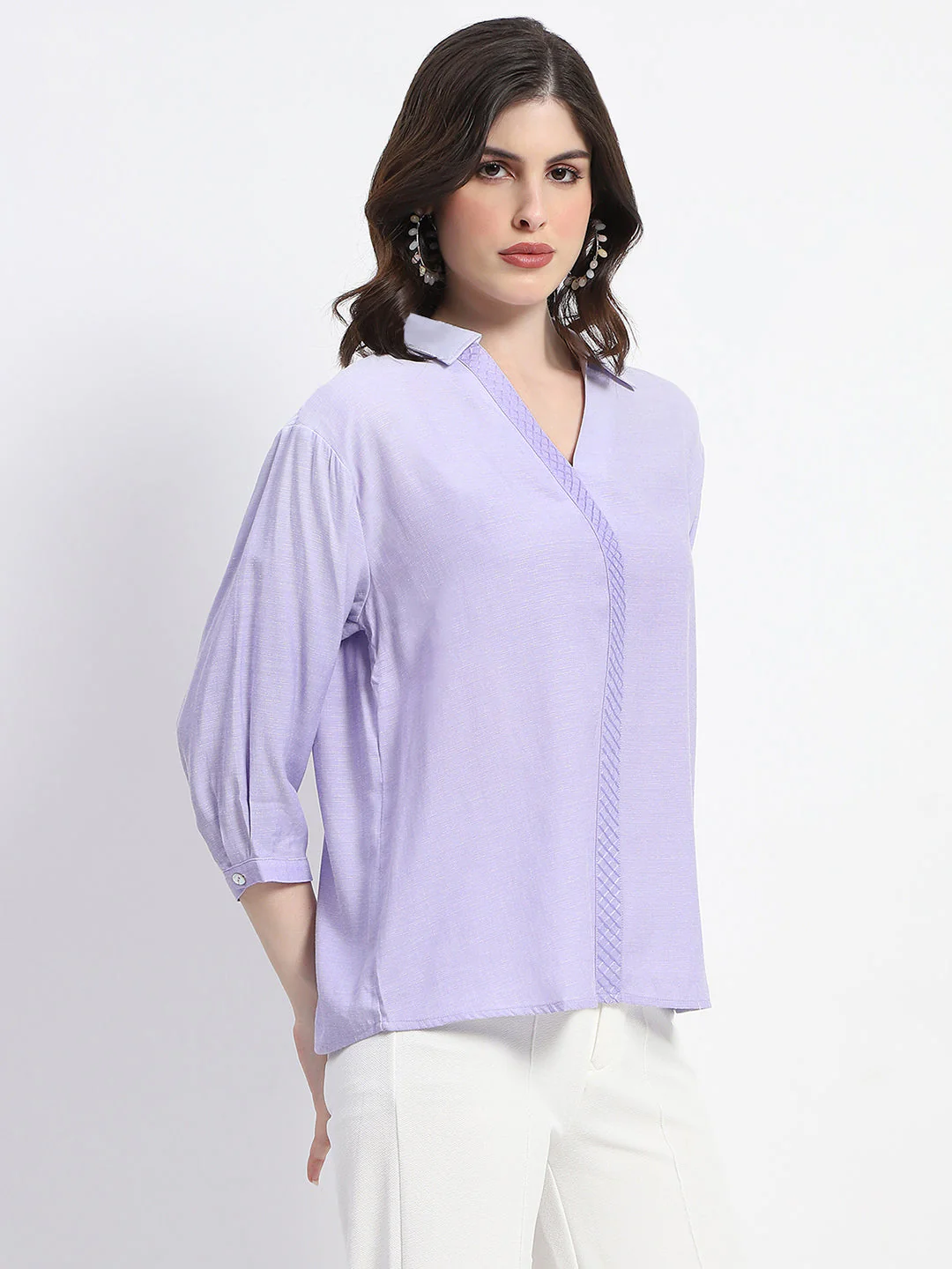 Madame Embellished Purple Shirt - Image 3