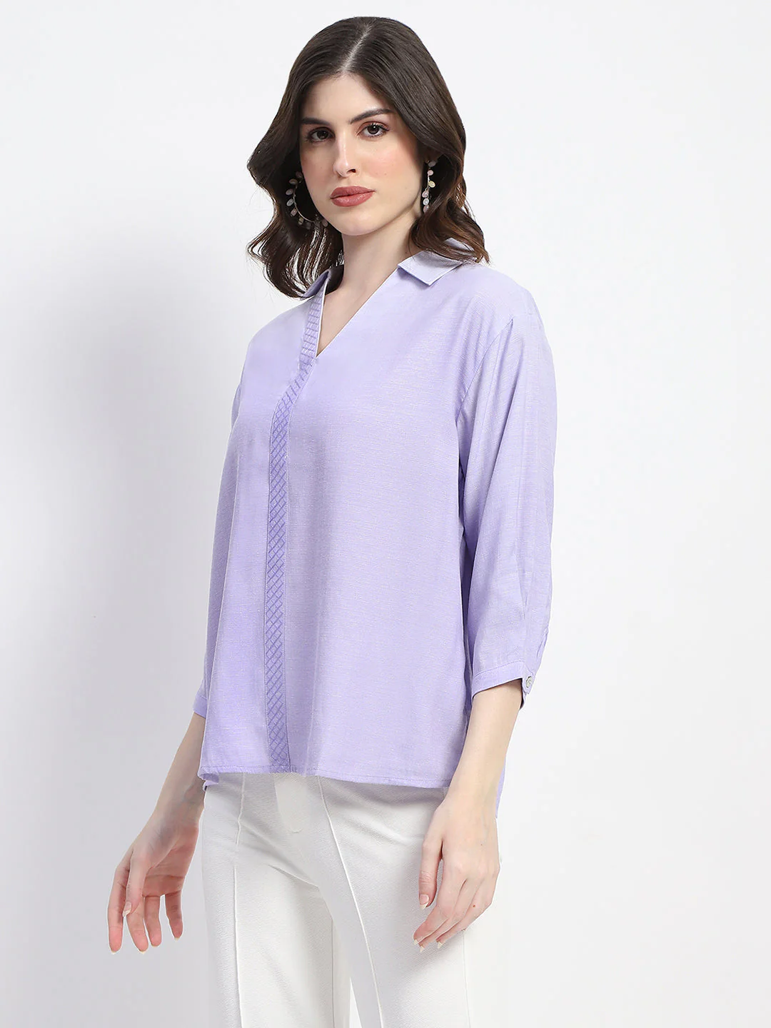 Madame Embellished Purple Shirt - Image 4