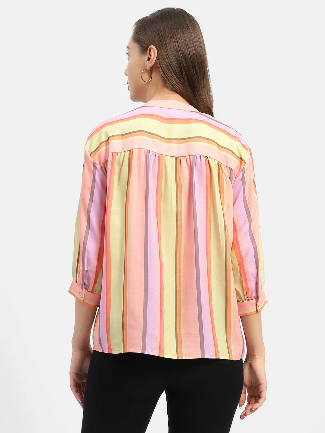 Madame Striped Orange Regular Top - Image 6