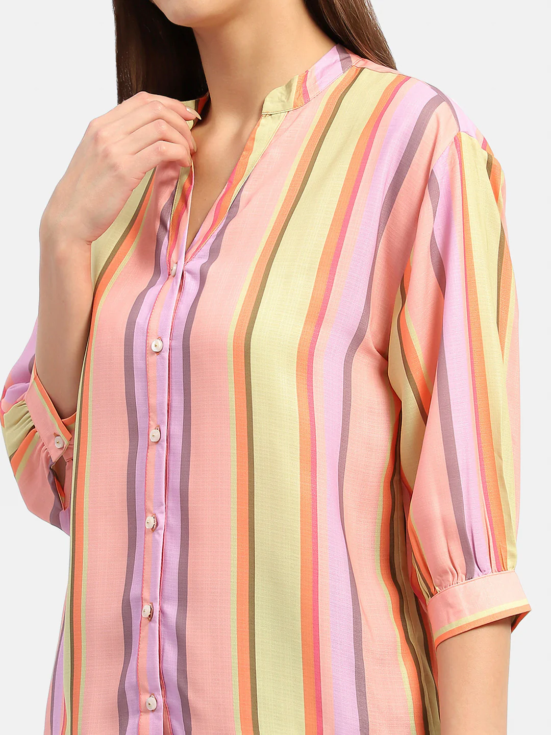 Madame Striped Orange Regular Top - Image 7