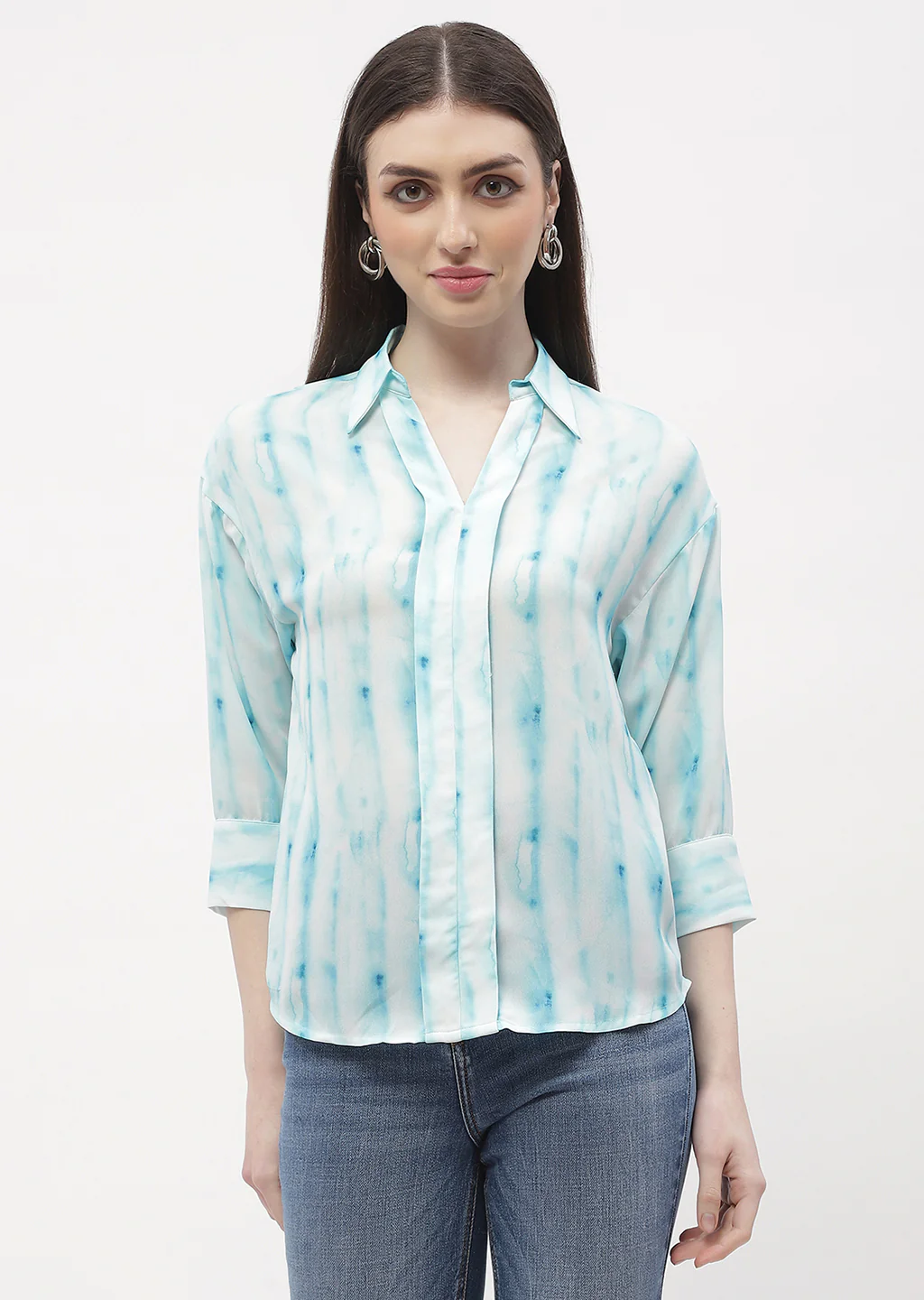 Madame Tie-Dye Aqua Blue Regular Top