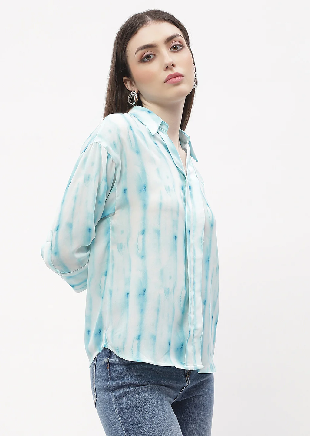 Madame Tie-Dye Aqua Blue Regular Top - Image 3