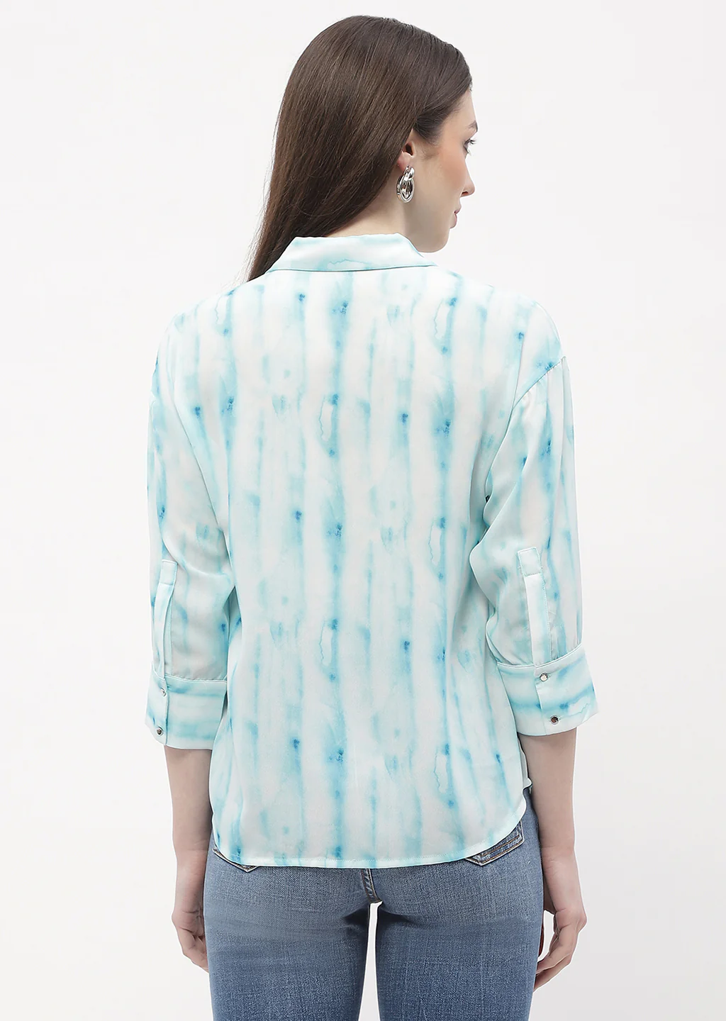 Madame Tie-Dye Aqua Blue Regular Top - Image 5