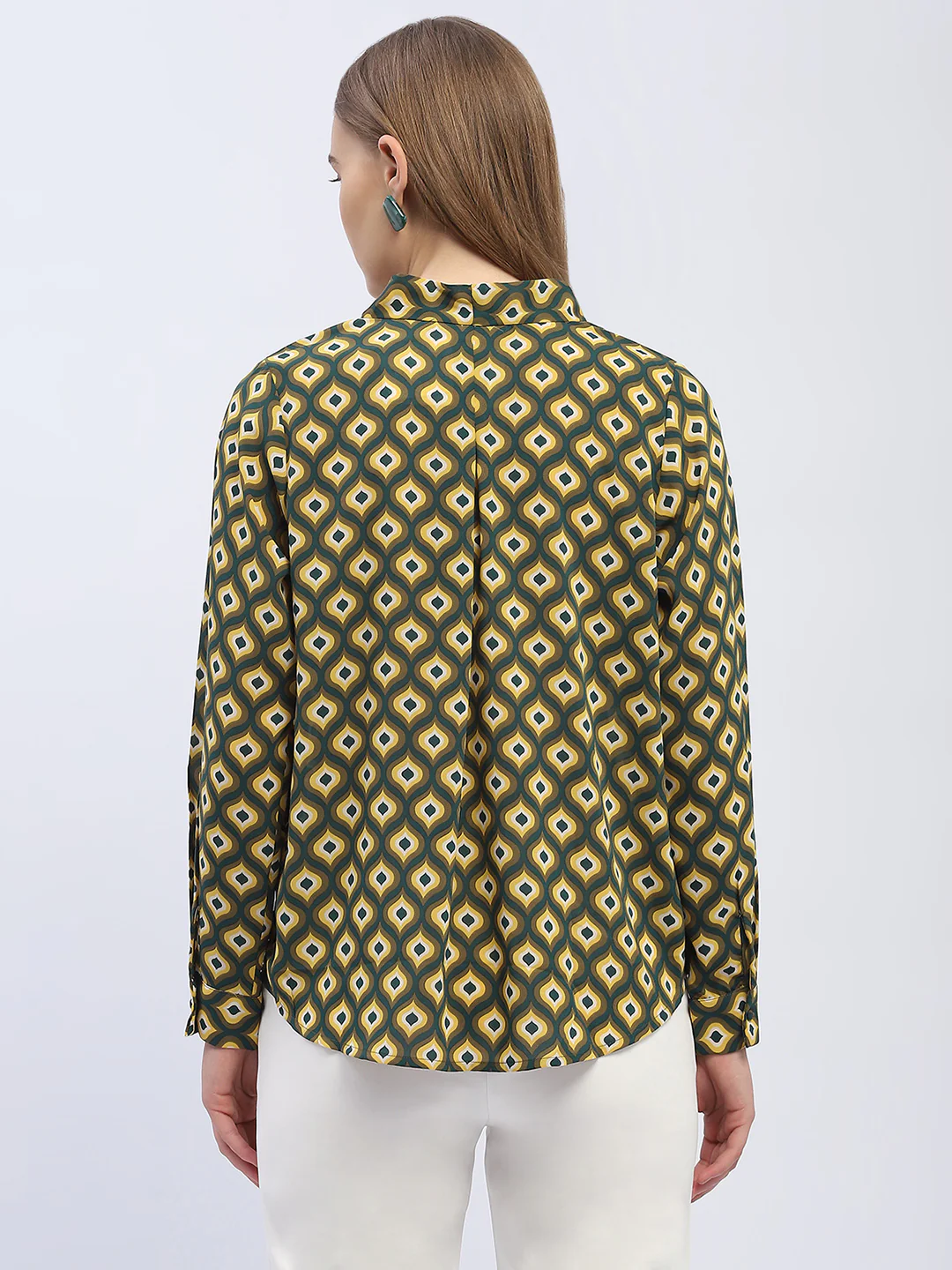 Madame Geometric Print Mustard Yellow Regular Top - Image 5