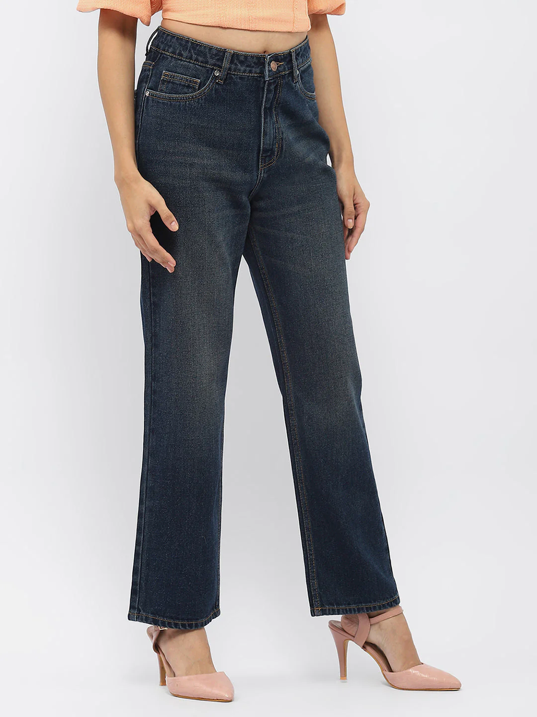 Madame Light Washed Black Mom Fit Jeans - Image 3