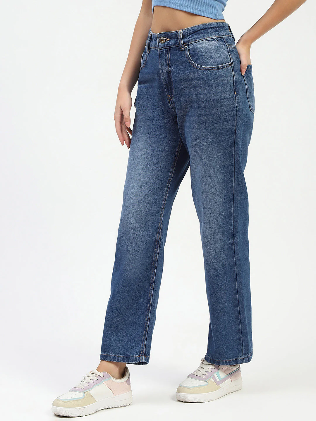 Madame Blue Straight Fit Jeans - Image 4