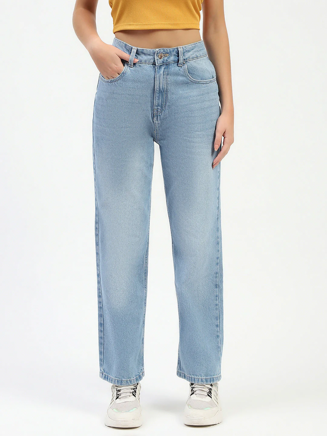 Madame Light Blue Straight Fit Jeans - Image 3