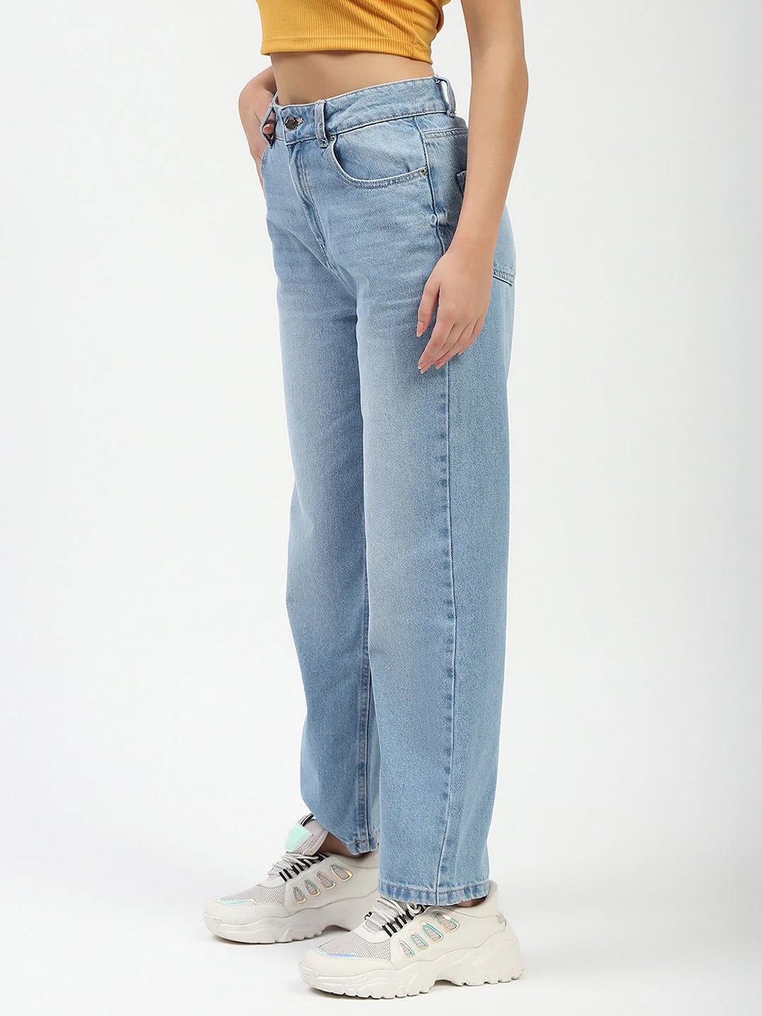 Madame Light Blue Straight Fit Jeans - Image 5