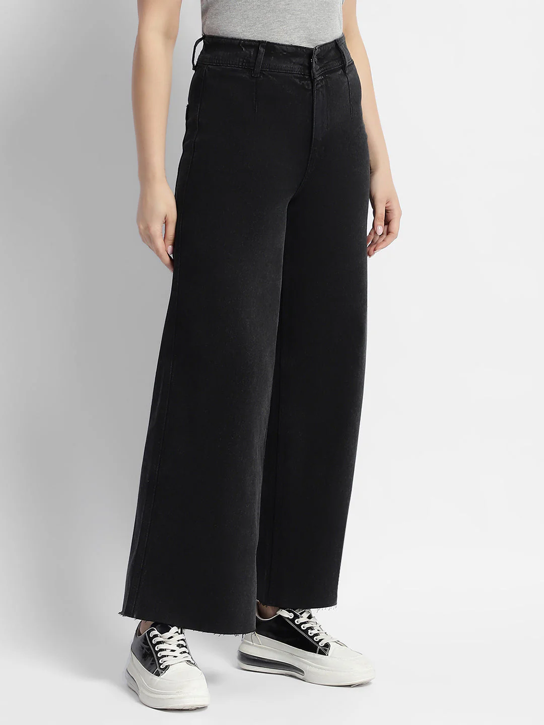 Madame Black Wid Leg High Rise Jeans - Image 3