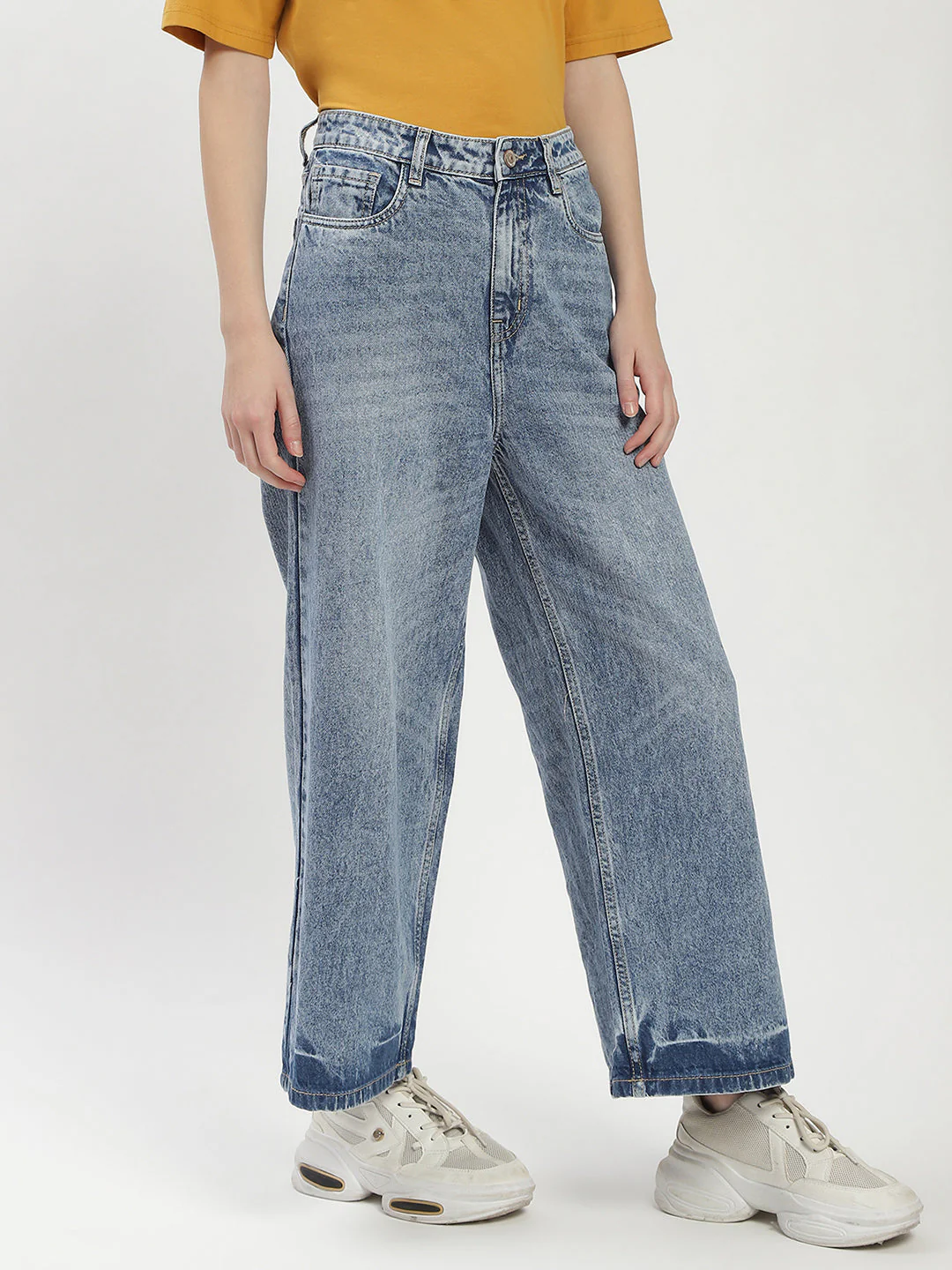 Madame Blue Wide-Leg Cropped Jeans - Image 3
