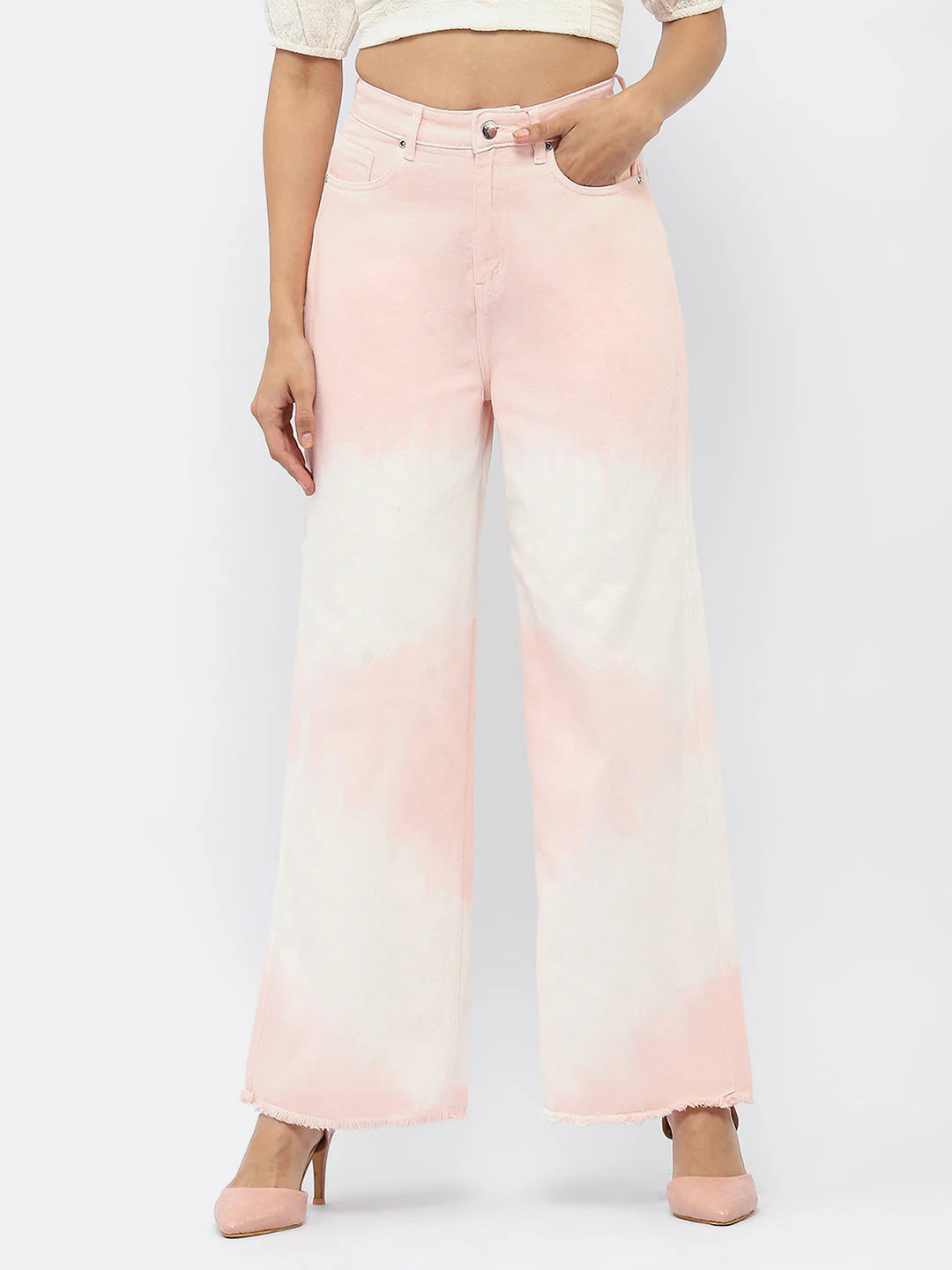Madame Tie-Dye Pink Wide Leg Jeans
