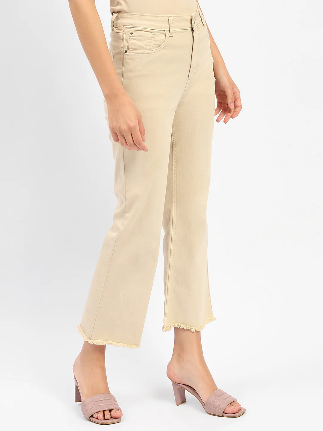 Madame Flared Fit Beige Jeans - Image 3