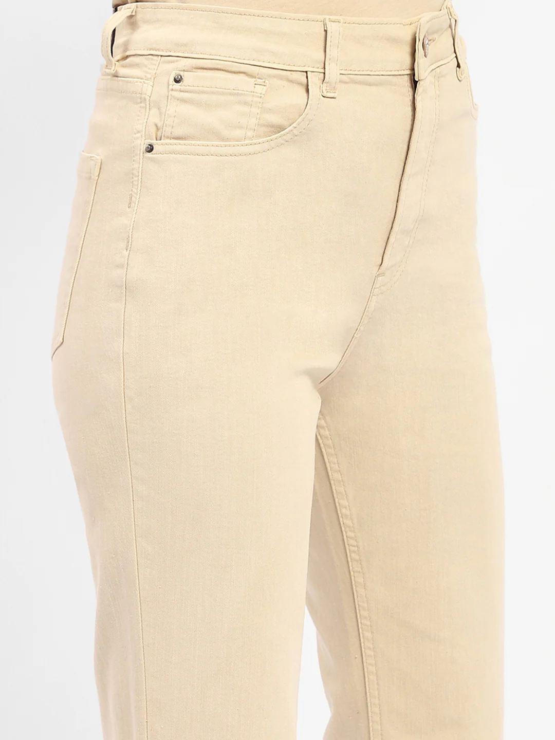 Madame Flared Fit Beige Jeans - Image 6