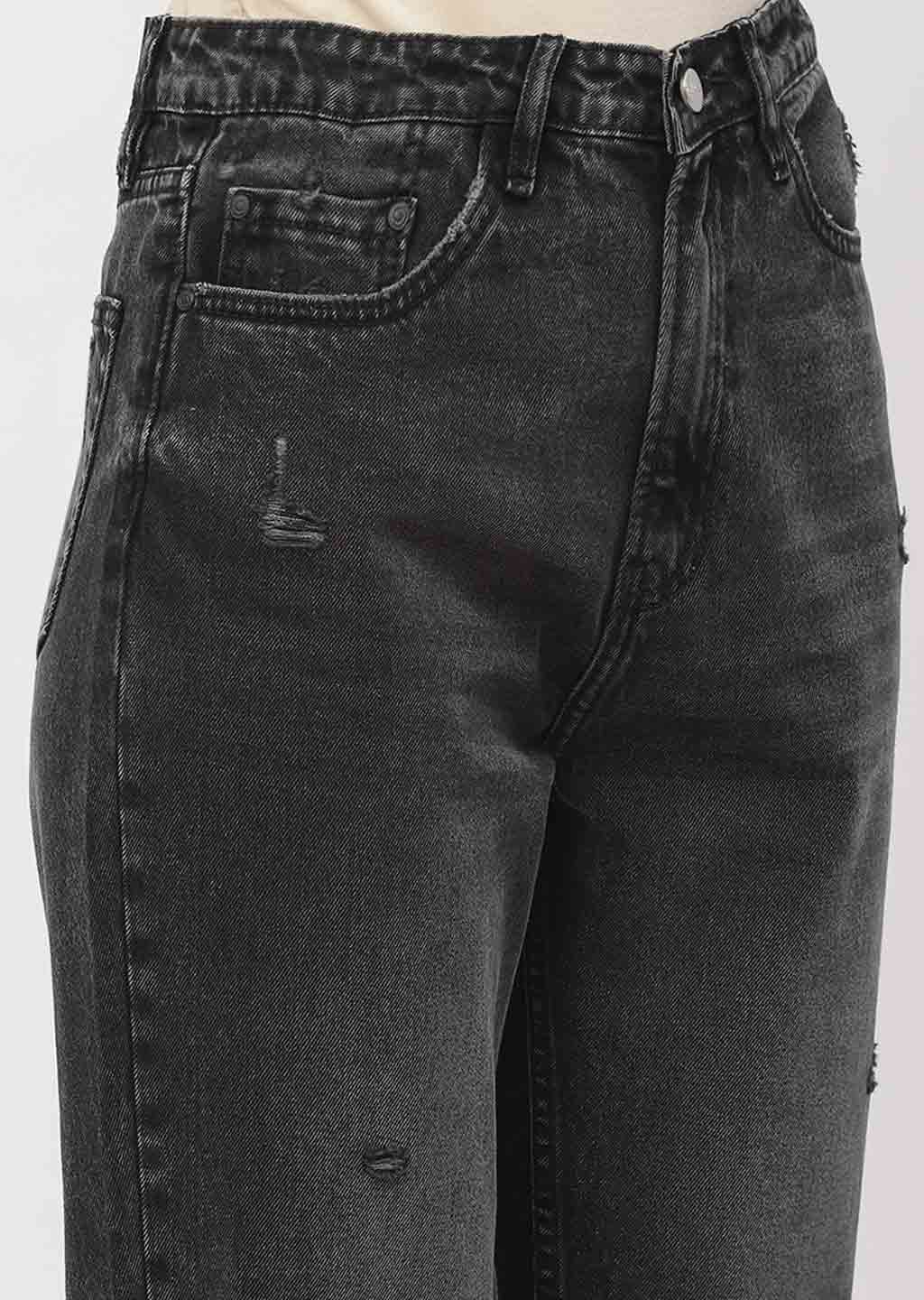 Madame Distressed Black Mom Fit Jeans - Image 6