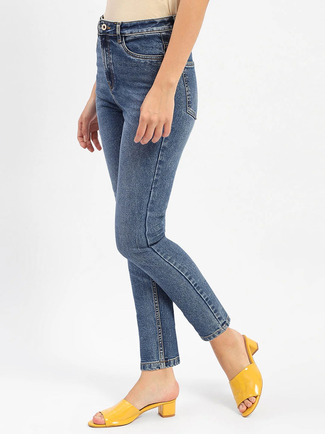 Madame Slim Fit Blue Denim Jeans - Image 4