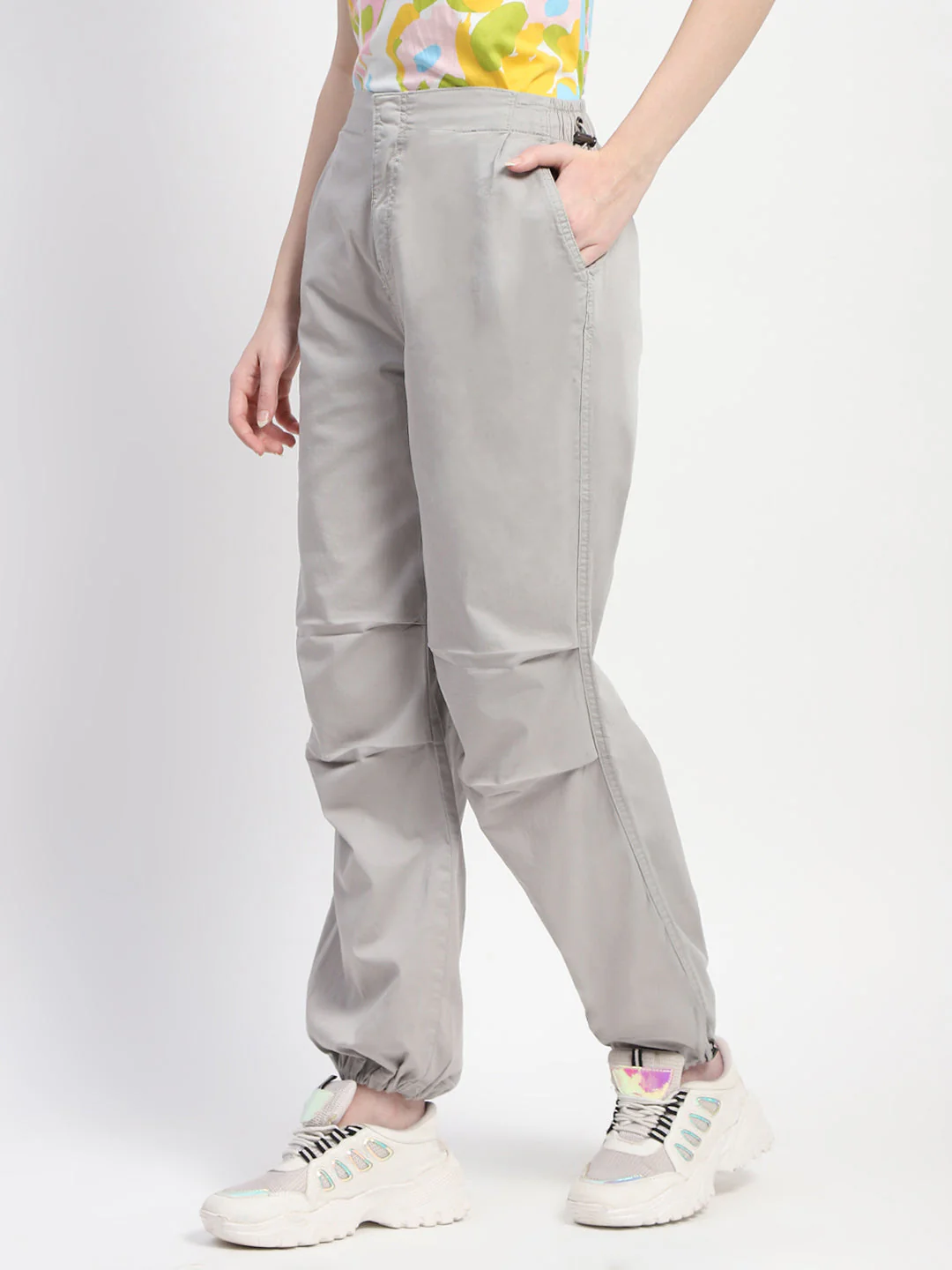 Madame Off White Cotton Joggers - Image 4