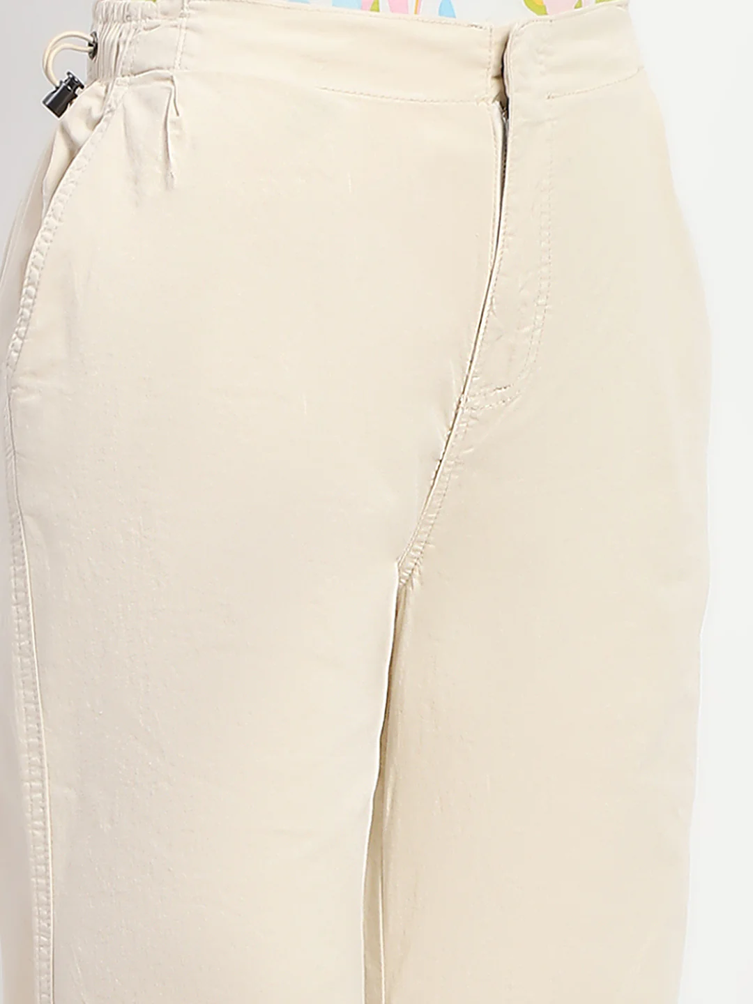 Madame Relax Fit Off White Cotton Joggers - Image 6