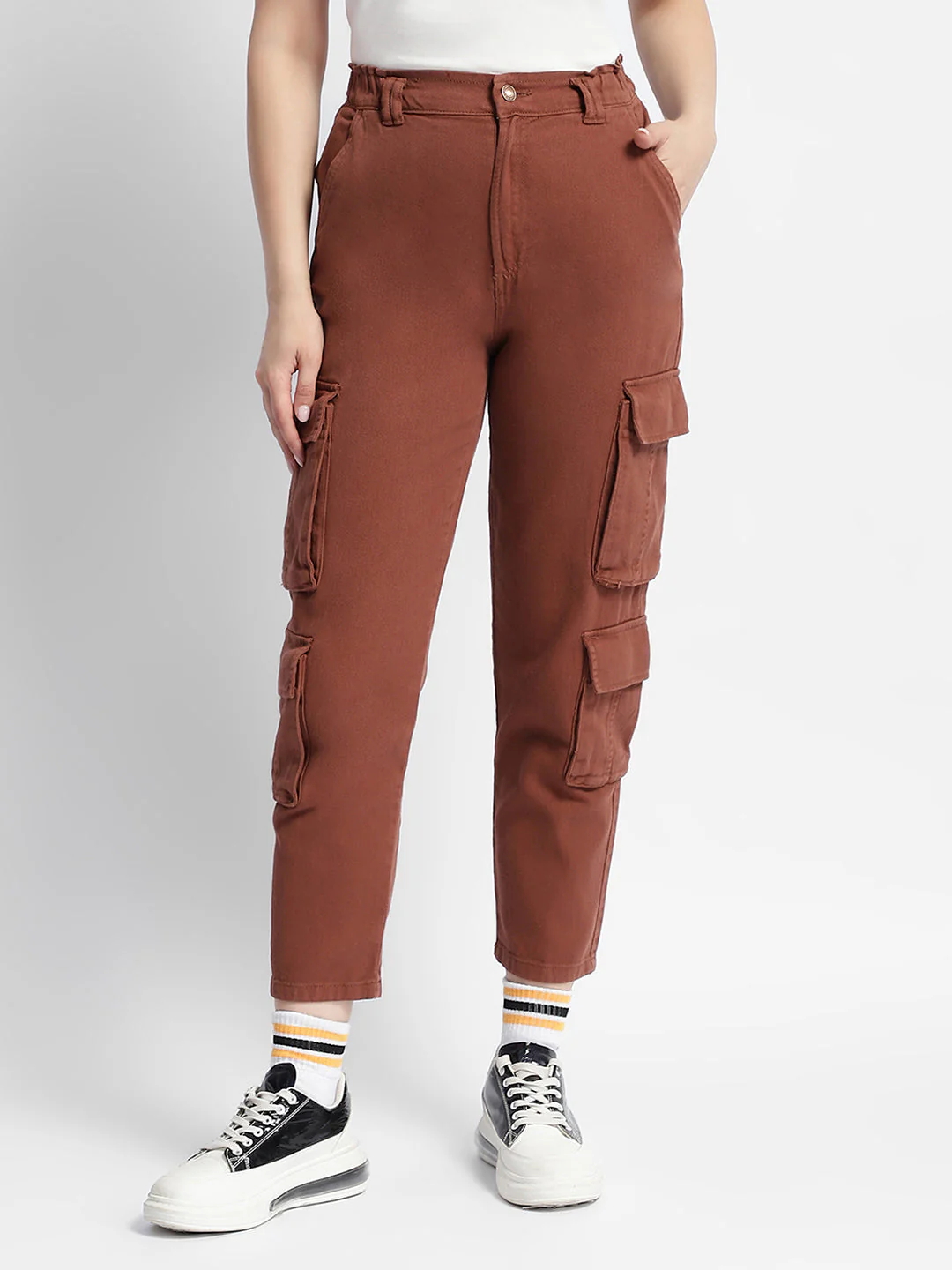 Madame Mid Rise Tapered Fit Rust Cargo - Image 3