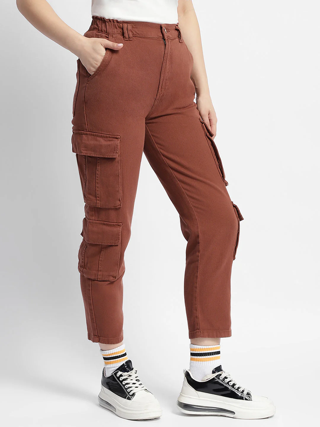 Madame Mid Rise Tapered Fit Rust Cargo - Image 4