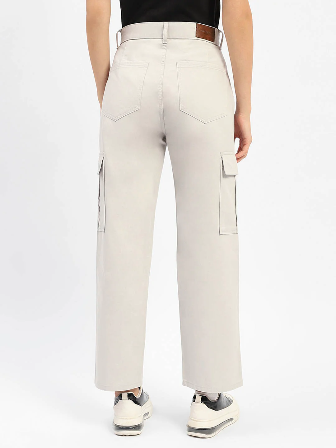 Madame Solid Grey Cargo Jeans - Image 6