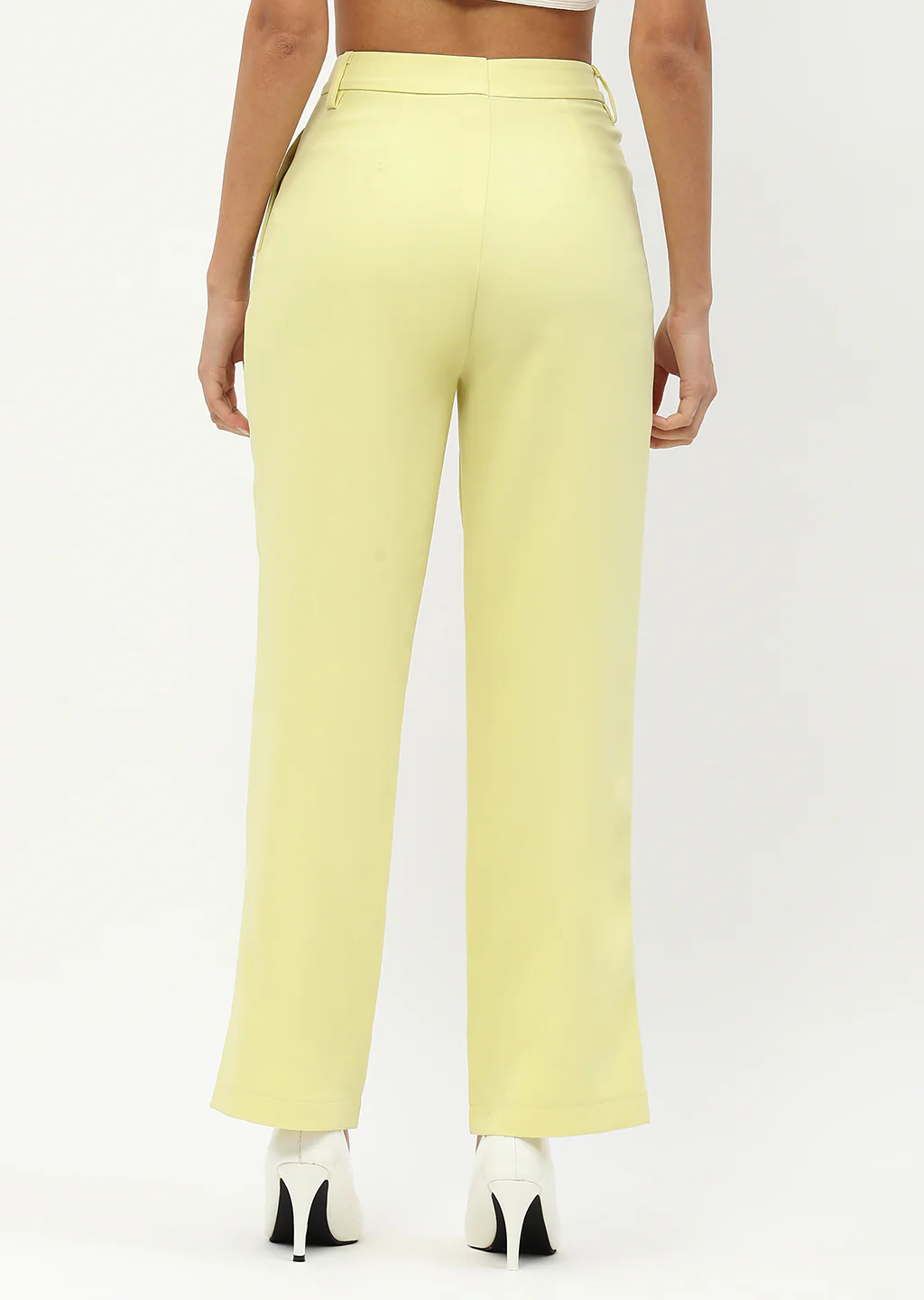 Madame Straight Fit Lime Yellow Trousers - Image 5