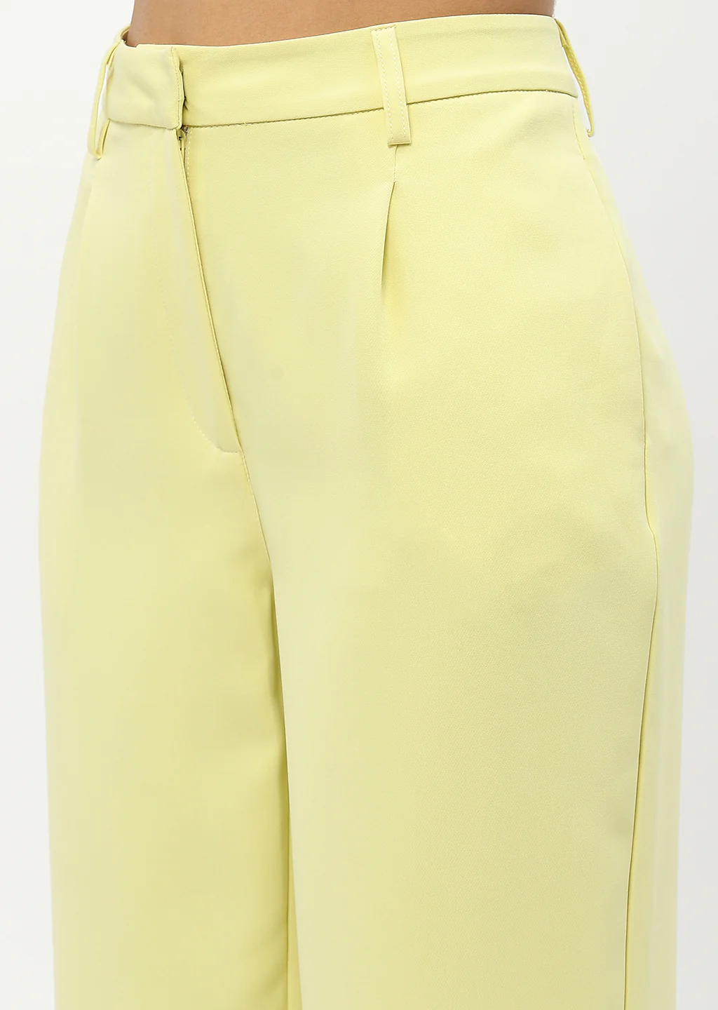 Madame Straight Fit Lime Yellow Trousers - Image 6