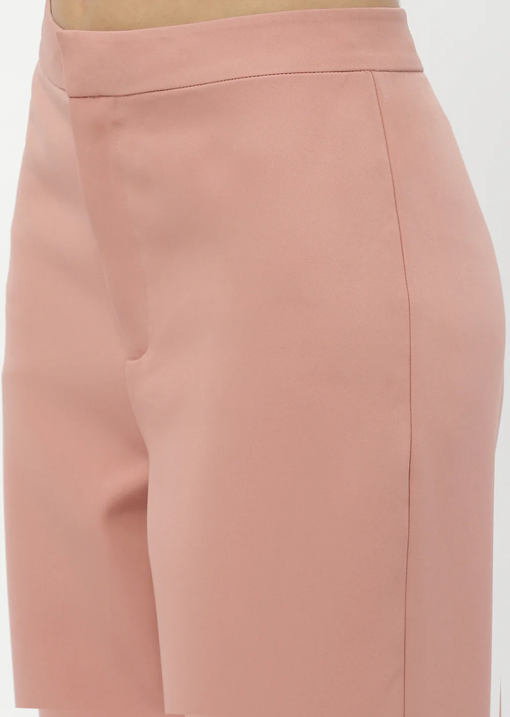Madame Solid Peach Straight Fit Trousers - Image 6