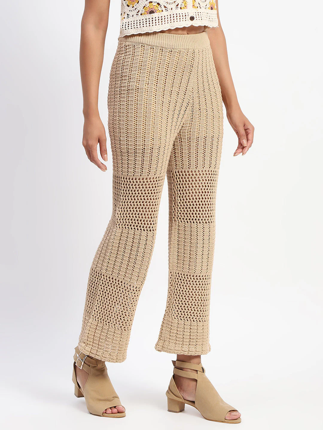 Madame Brown Cotton Crochet Trouser - Image 3