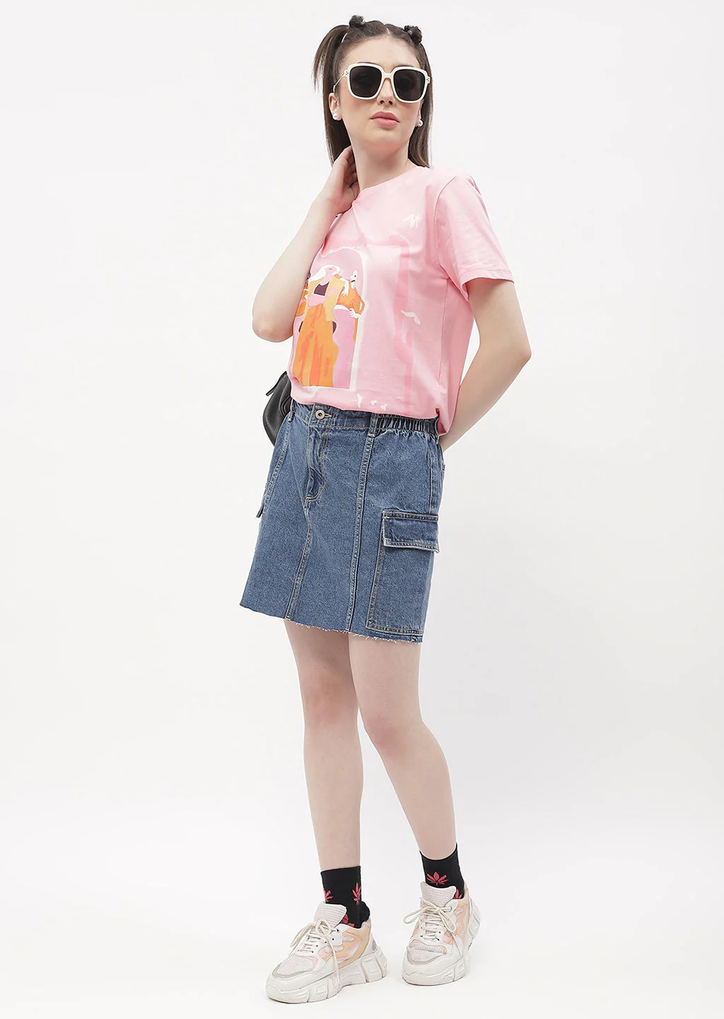 Madame Flap Pocket Blue Mini Skirt - Image 2