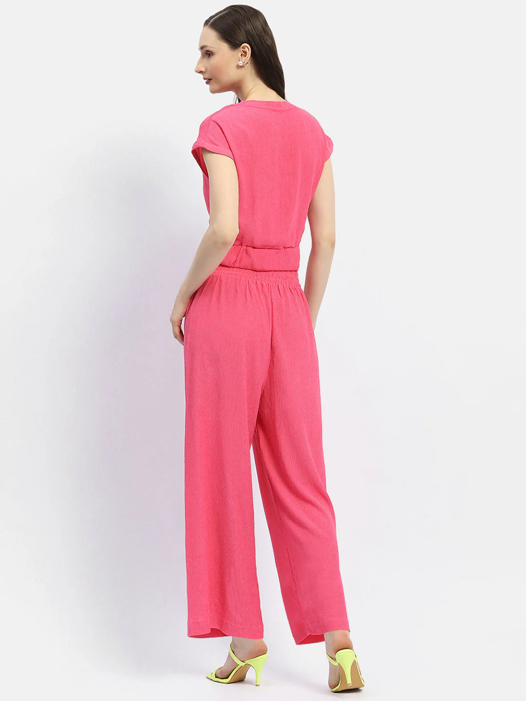 Madame Textured Hot Pink Knotted Co-Ord Set - Image 3