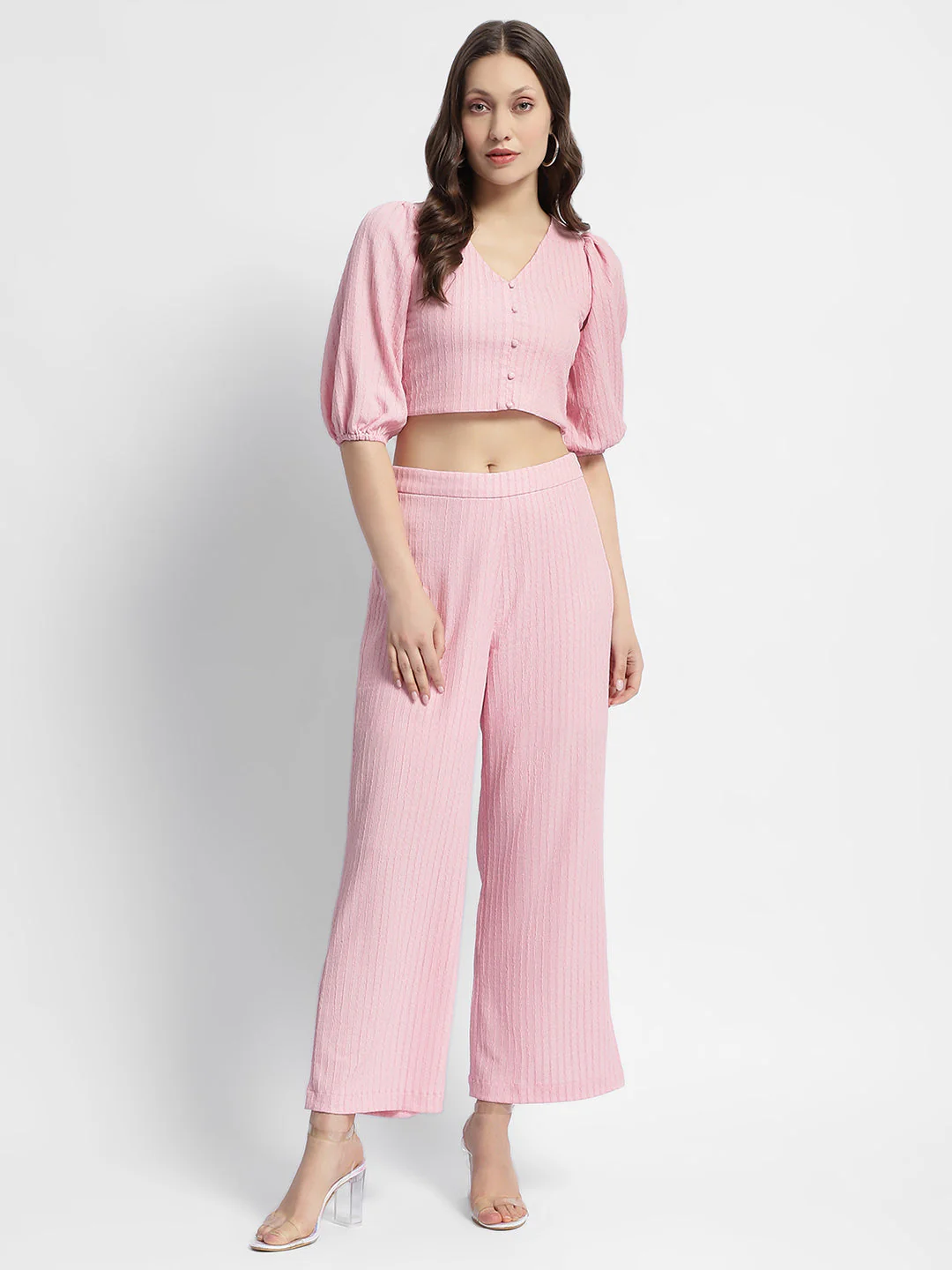 Madame Pink Puffed Sleeve Co-ord Set - Image 5