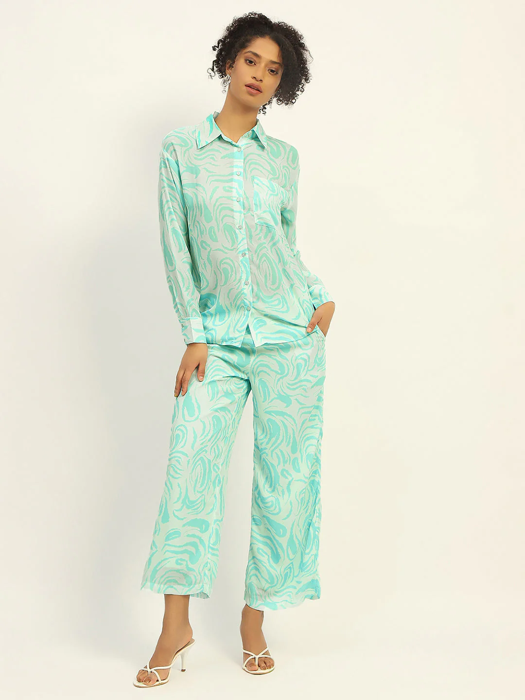 Madame Printed Green Co-Ord Set - Image 3