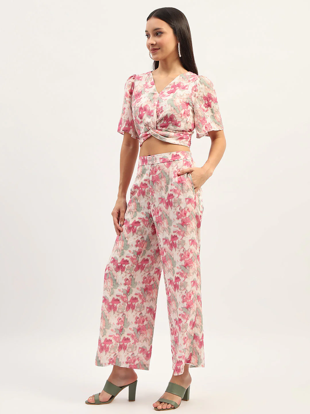 Madame Floral Print Off White Co-Ord Set - Image 5