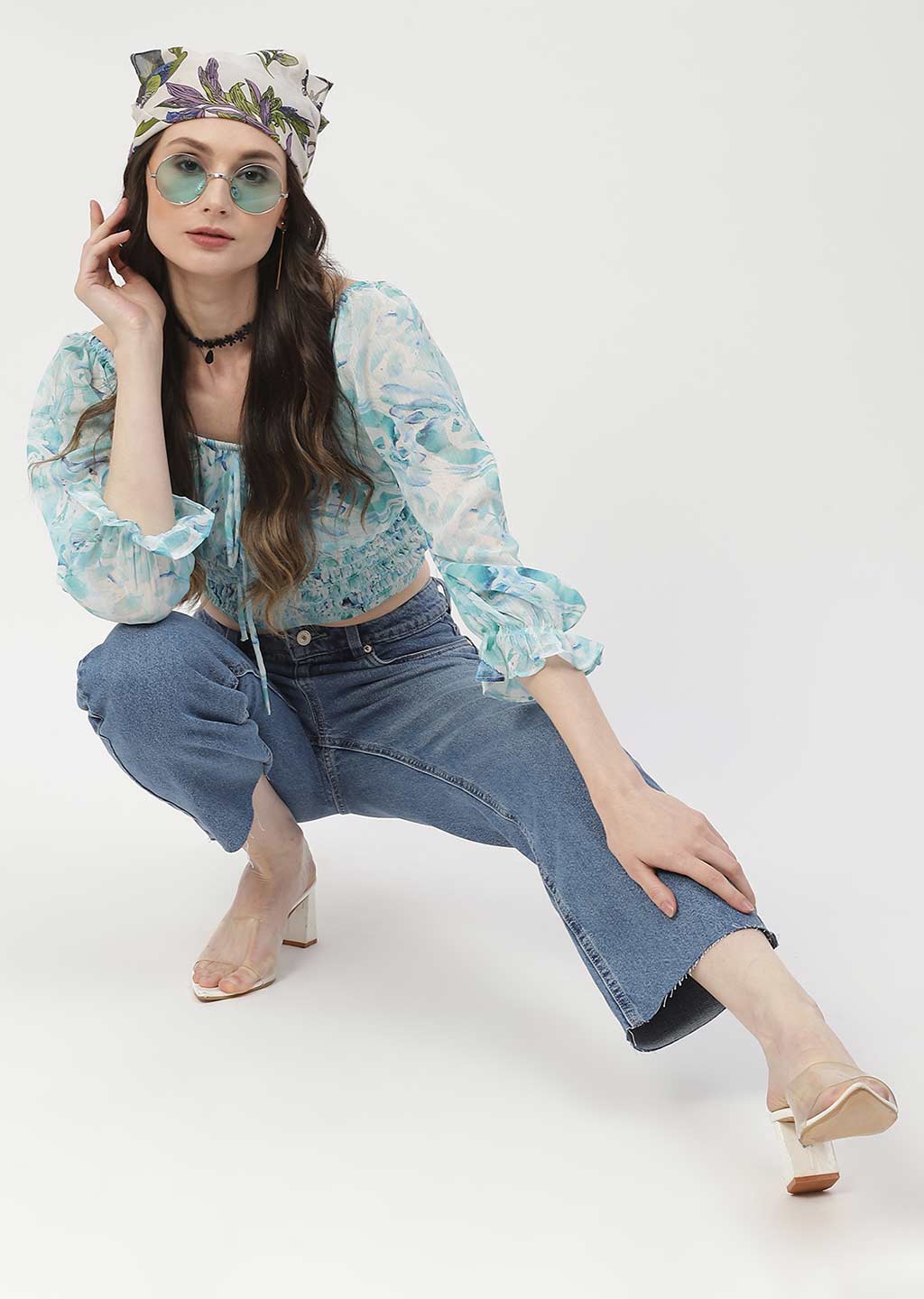 Madame Washed Mid Blue Distressed Hem Jeans - Image 6