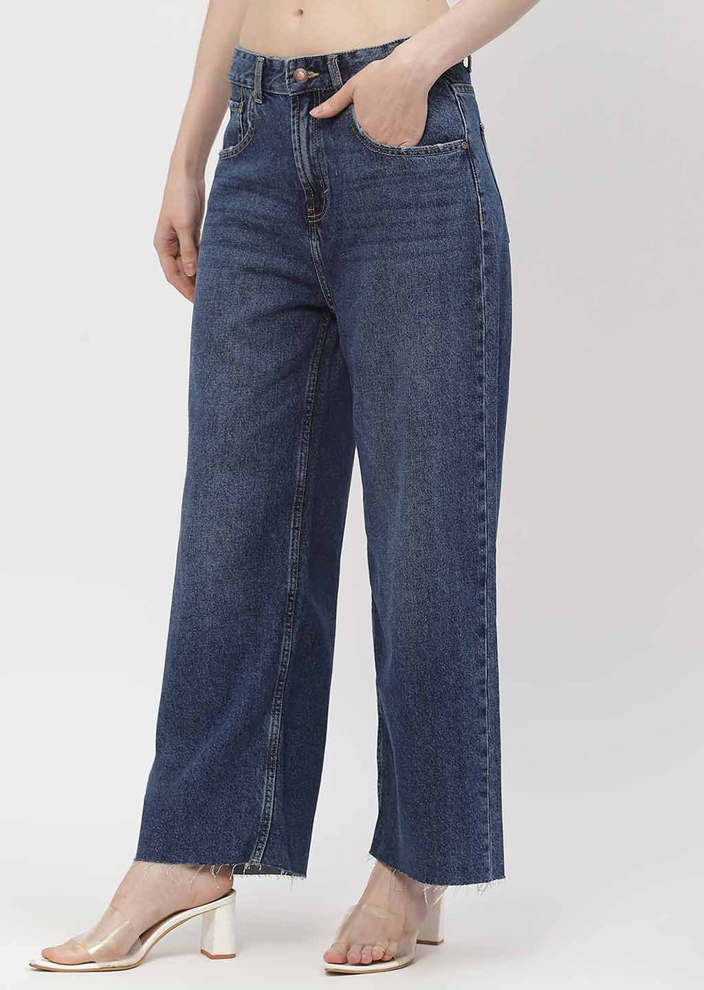 Madame Low Rise Mid Blue Straight Jeans - Image 3