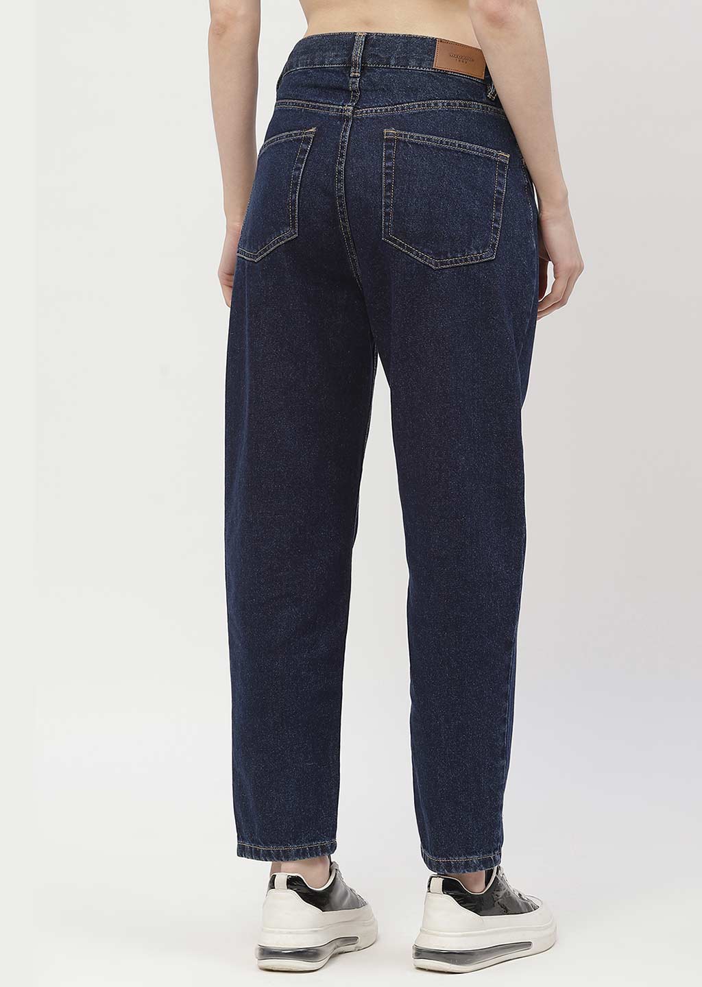 Madame Low Rise Dark Blue Mom Fit Jeans - Image 4