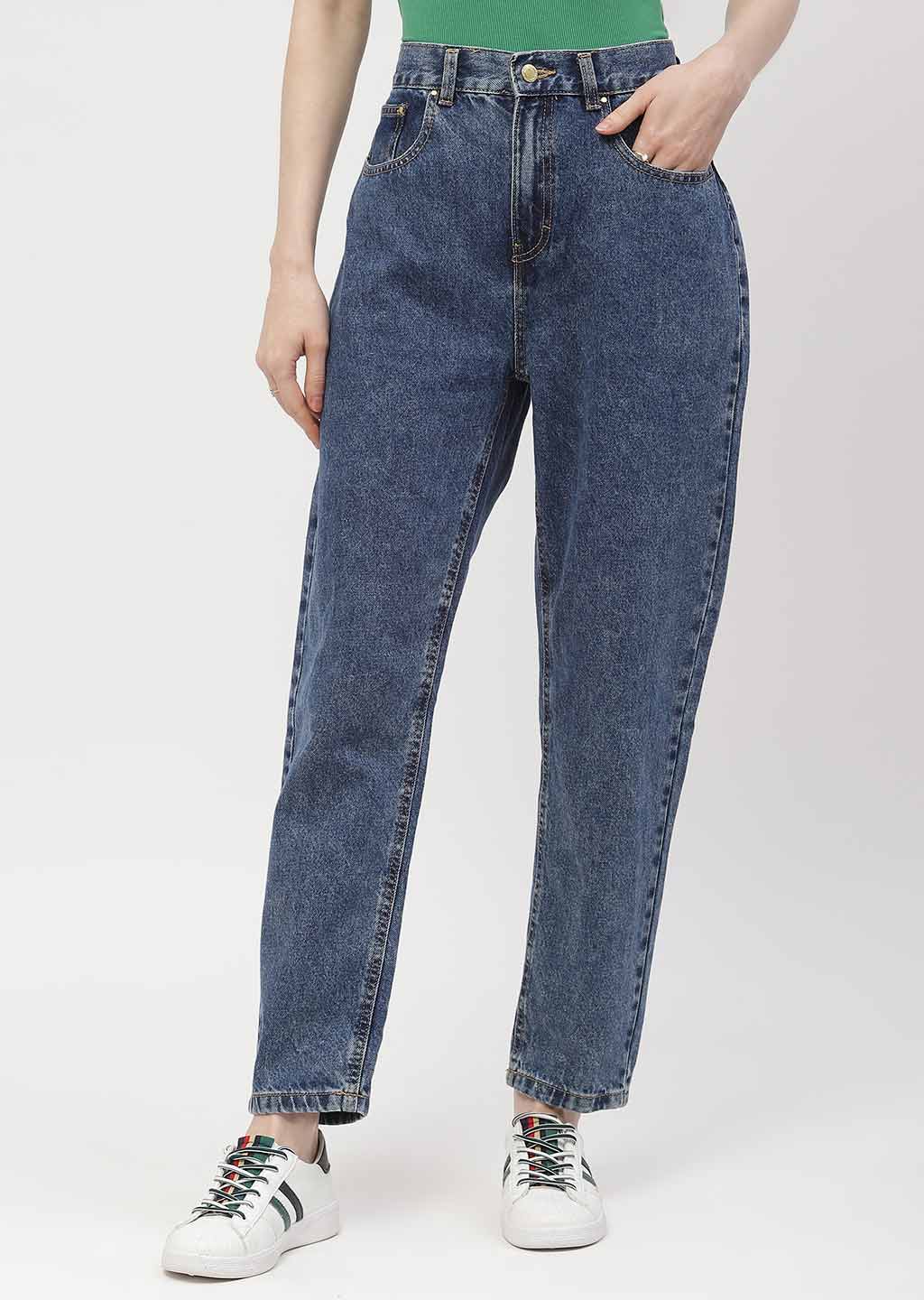 Madame High Rise Light Blue Mom Fit Jeans - Image 2