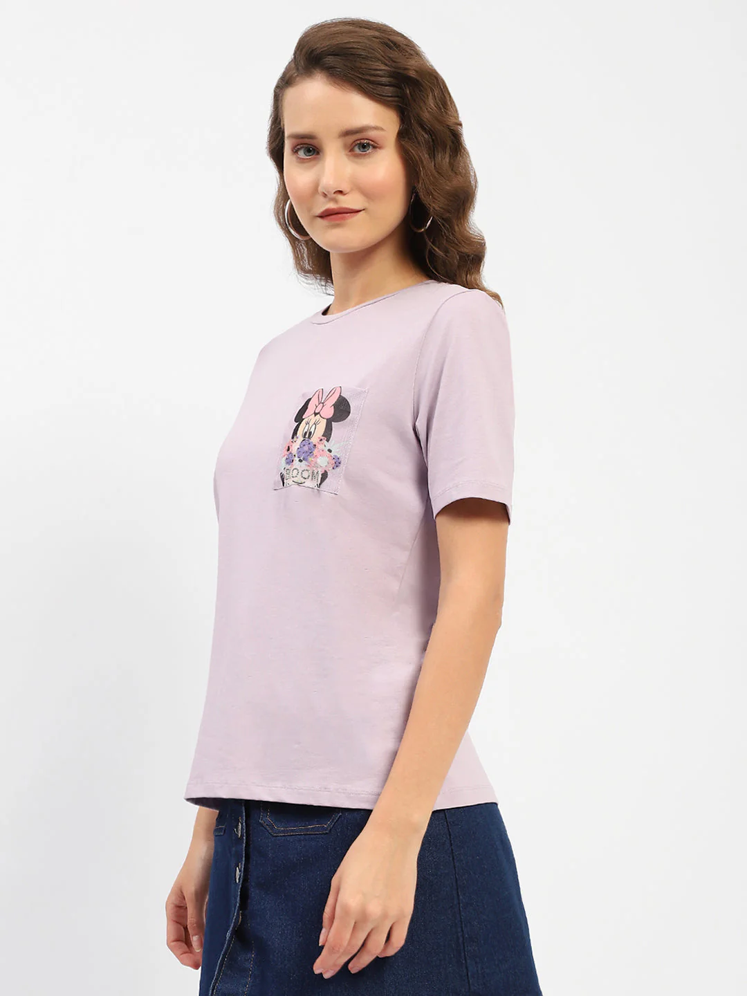 Madame Disney Mickey Mouse Printed Regular Mauve T-Shirt - Image 4