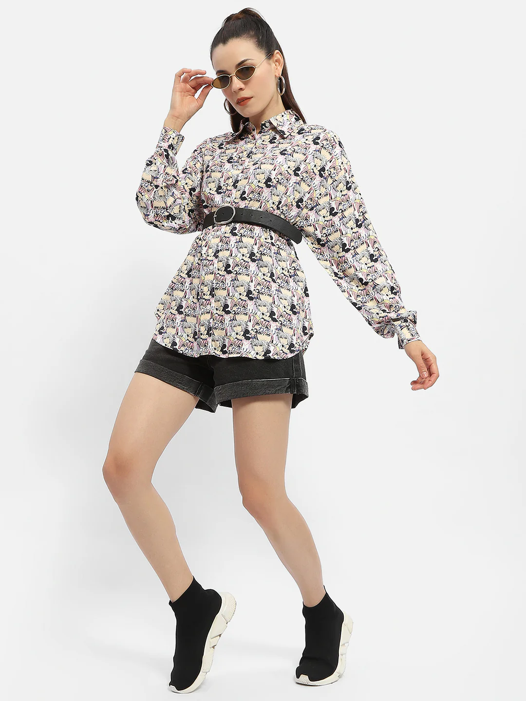Madame Disney Mickey Mouse Print Mauve Shirt - Image 2