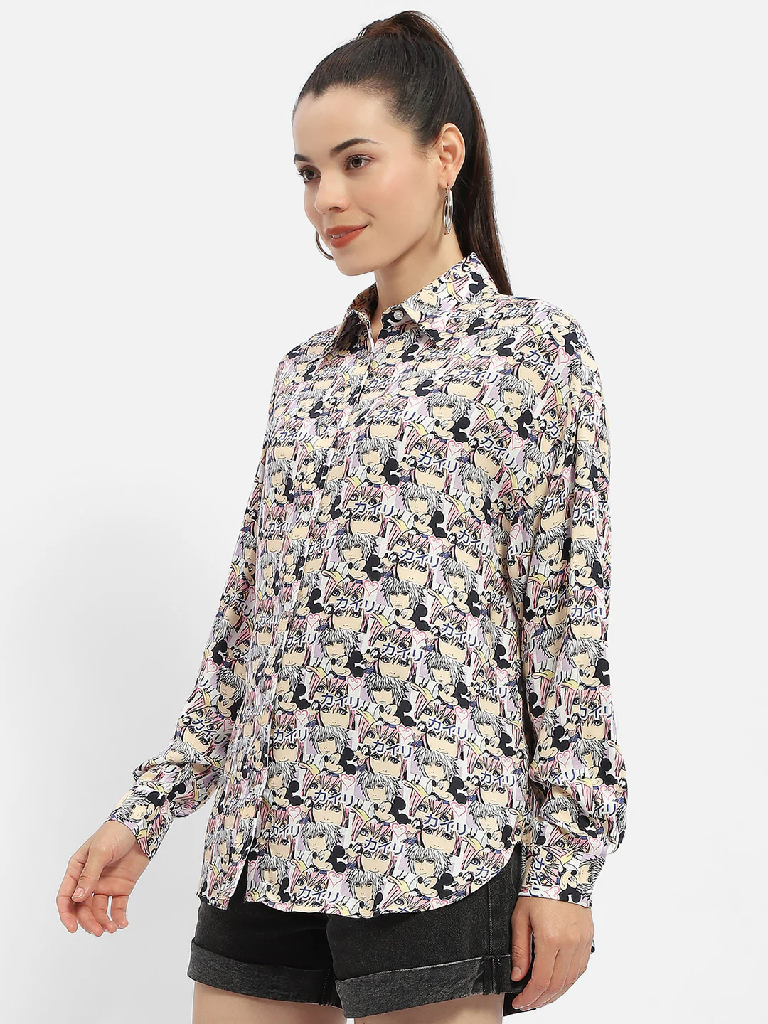 Madame Disney Mickey Mouse Print Mauve Shirt - Image 4