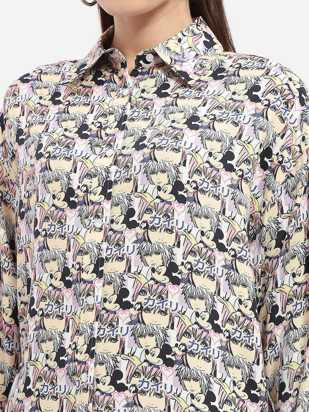 Madame Disney Mickey Mouse Print Mauve Shirt - Image 6