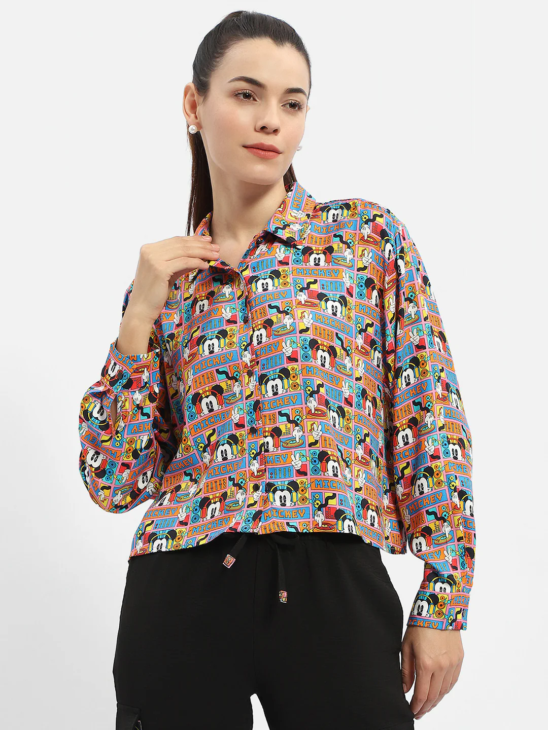 Madame Disney Printed Orange Shirt