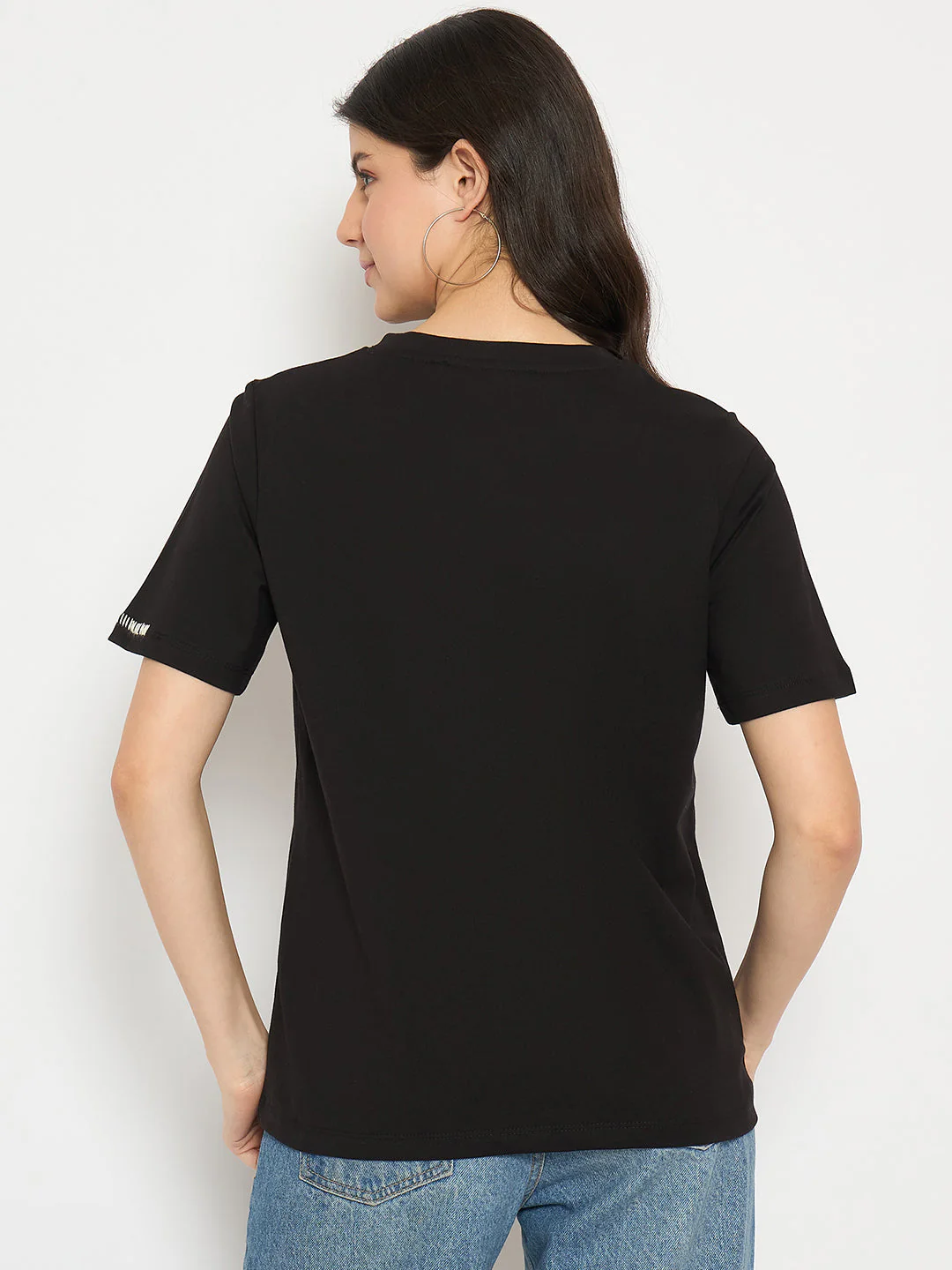 Madame Graphic Print Black Cotton T-shirt - Image 6