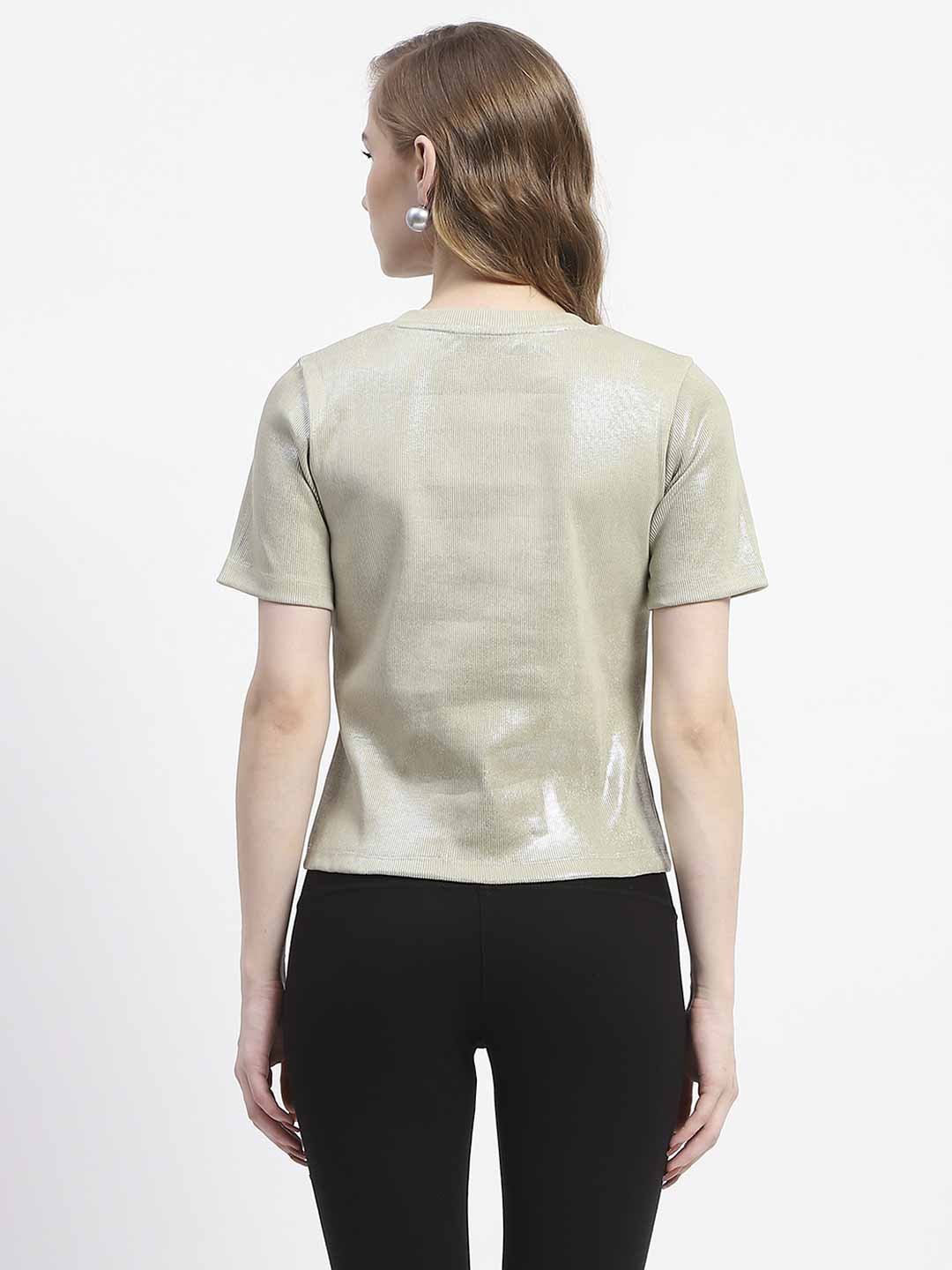 Madame Green Crew Neck Cotton T-shirt - Image 5